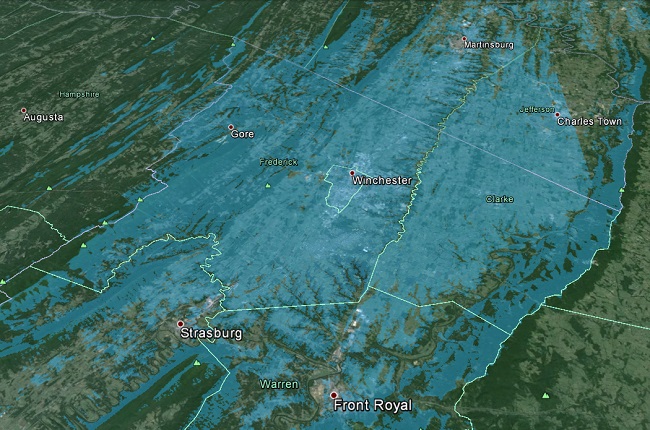 Winchester Wireless coverage map