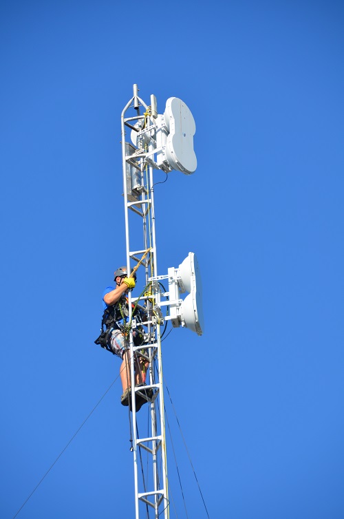 Winchester Wireless crew climbing a tower